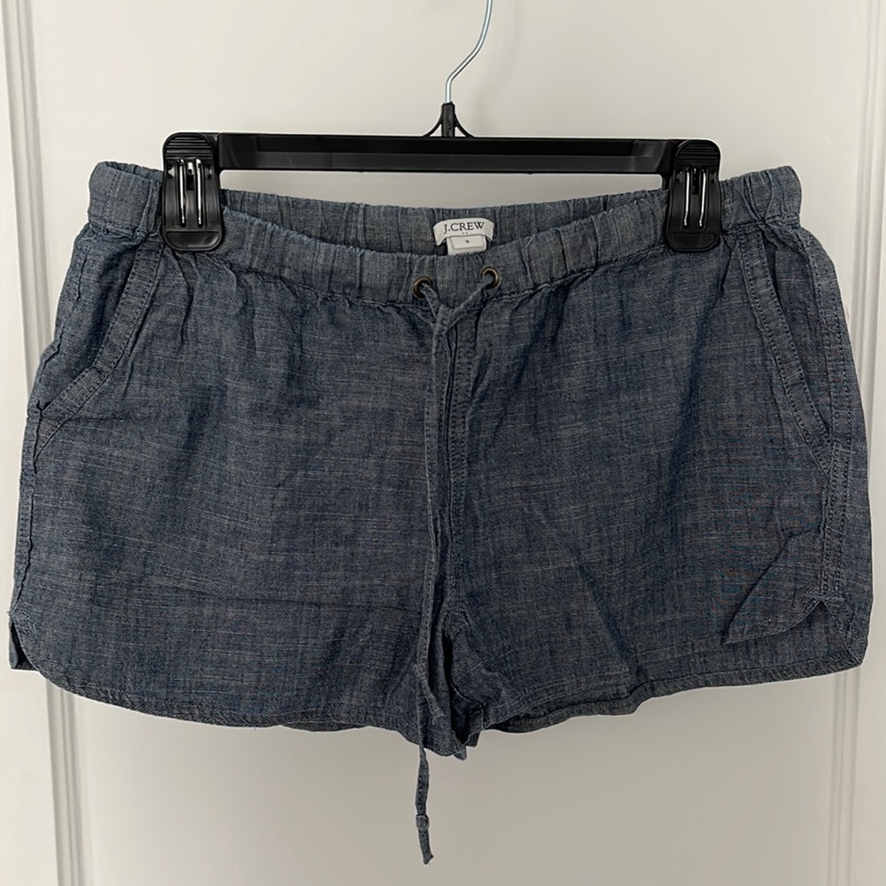 Chambray drawstring shorts
